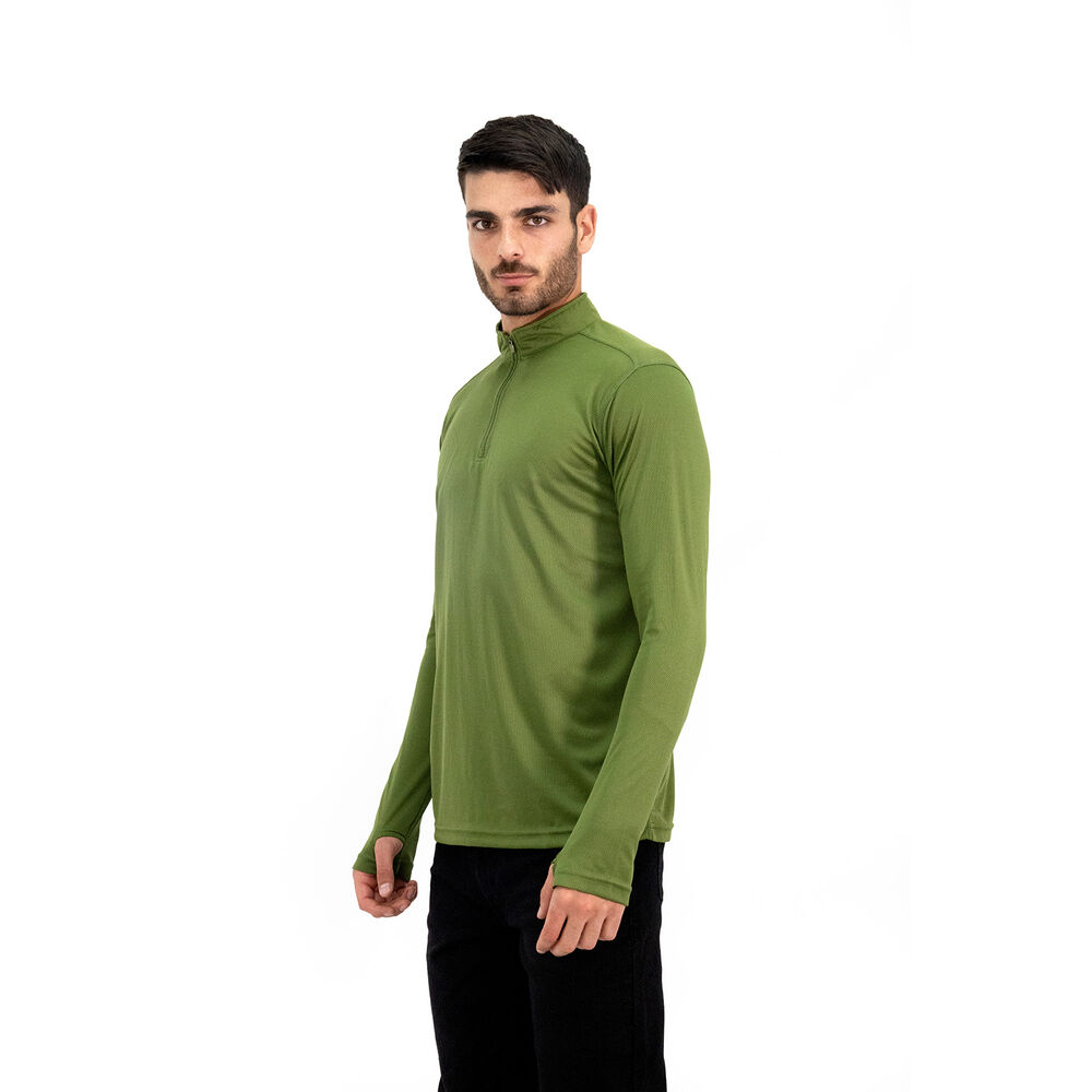 Polera Quebec Half-zip Verde Oliva Hombre image number 1.0